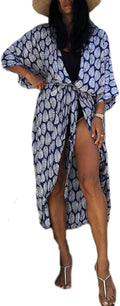 Tie Dye Long Kimono Swim Cover Up - Flowy One-Size Beach Wrap
