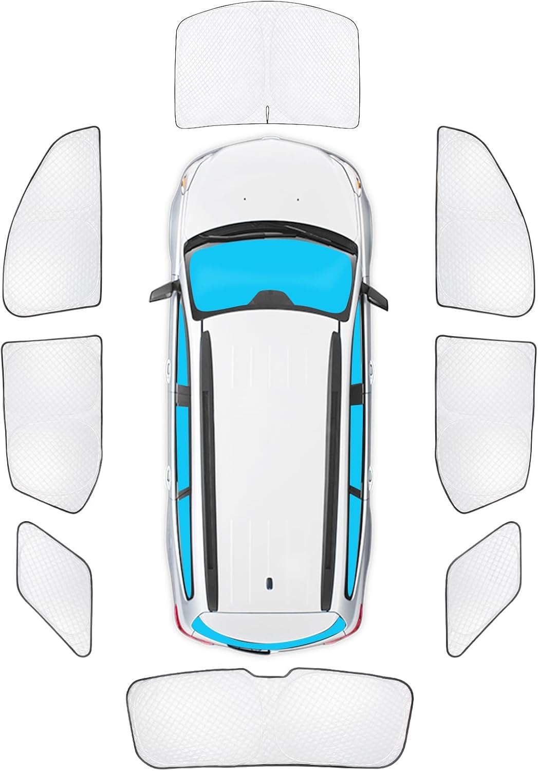 KMF 8pcs Thicken Full Window Sun Shades for Chevy Traverse 2018-2023