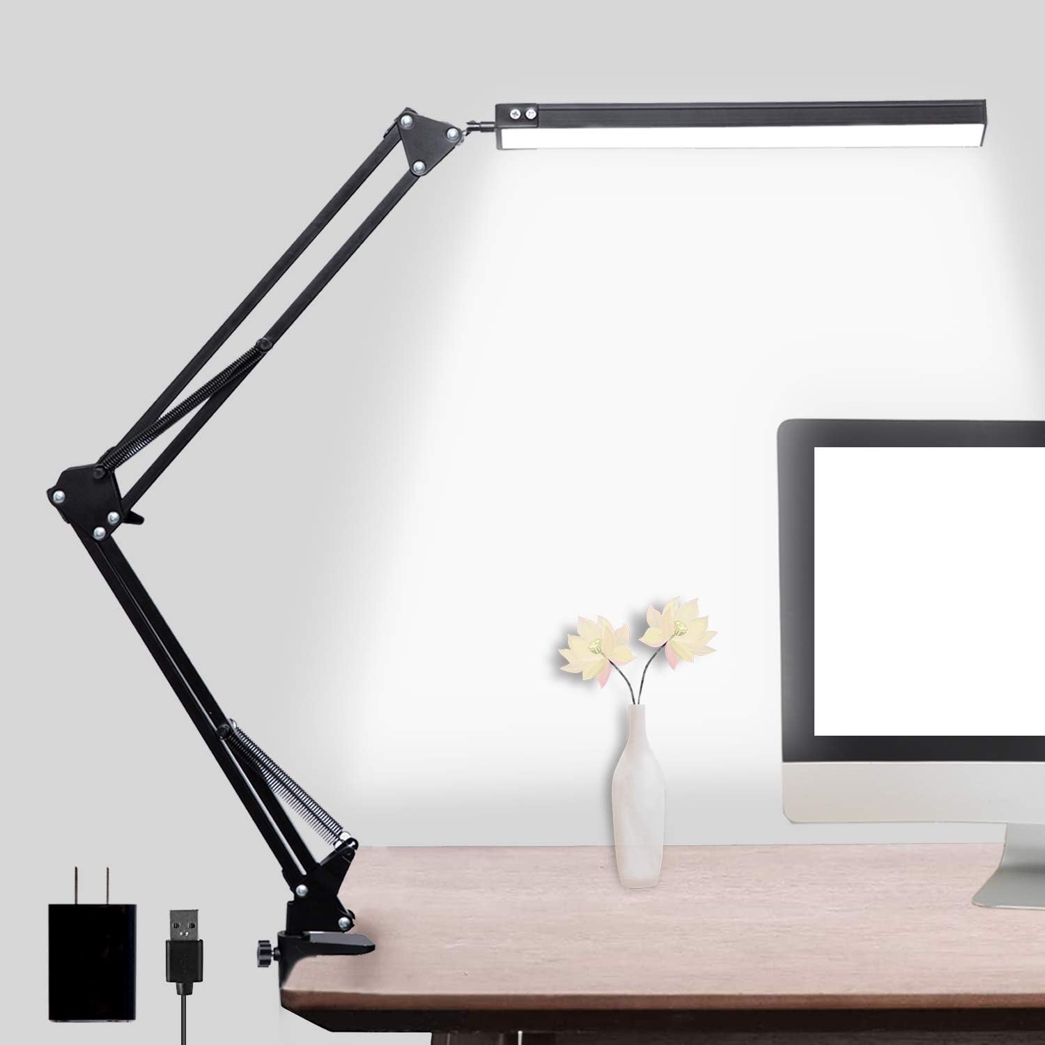 Adjustable LED Desk Lamp with Eye-Caring Light