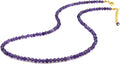 Gempires Amethyst Beaded Necklace 20 in - Handmade Gold Plated