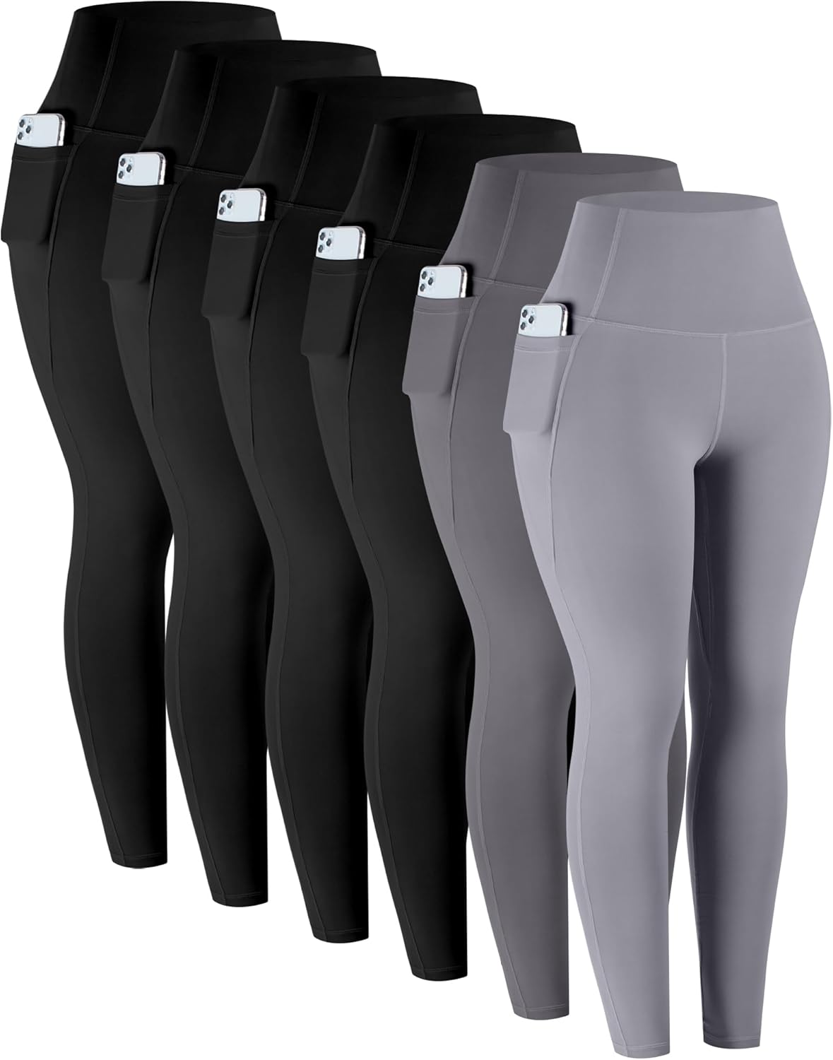 LZYVOO Leggings with Pockets for Women - 6 Pack Tummy Control