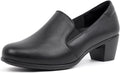 VJH confort Womens Heeled Shoes Comfortable Low Block