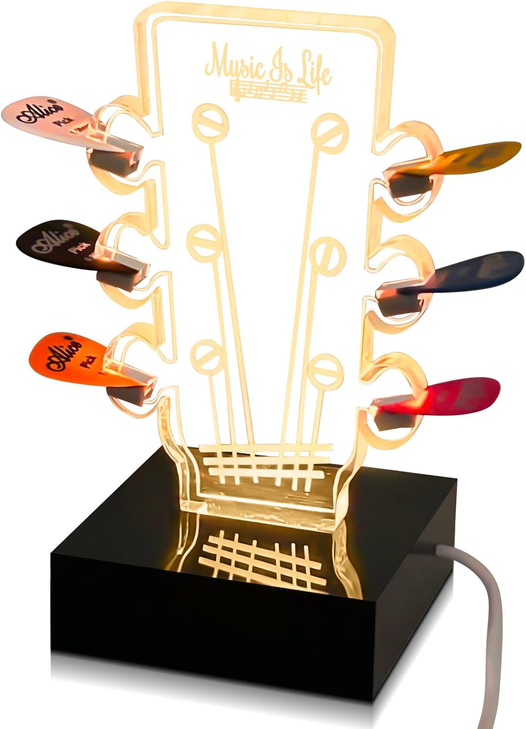 Wonderjune Guitar Pick Holder - LED Pick Display