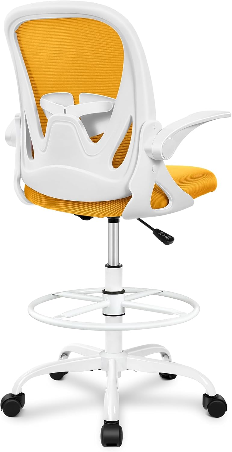 Primy Drafting Chair with Adjustable Footrest and Armrests