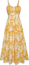 Summer Floral Spaghetti Strap Smocked Tiered Maxi Dress - Lightweight