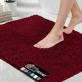 Bath Rug Mat 44x26 Burgundy - Soft Thick Chenille Bathmat