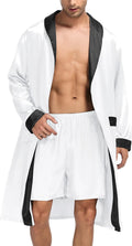 Men's Satin Robe with Shorts Set Silky Kimono Bathrobe (Style PBZ2)