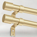 2 Pack Curtain Rods 48 to 84 in Gold - Sturdy Adjustable Set