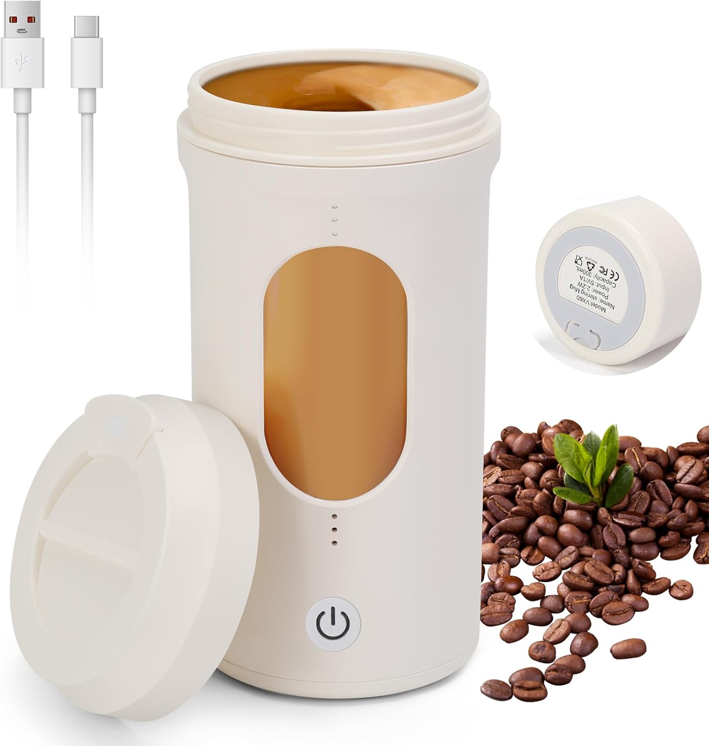Self-Stirring Coffee Mug - 10.15 OZ Tritan BPA-Free - IEBIYO