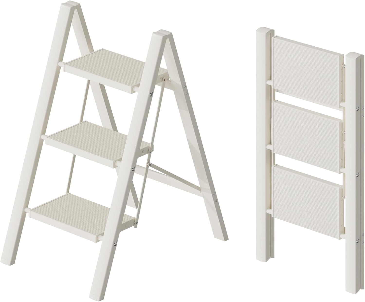 Lightweight Portable 3 Step Ladder with Anti-Slip Wide Pedal