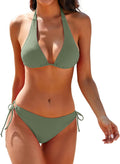 Women's Textured Halter Bikini Set - Sexy Two Piece Swimwear Sets