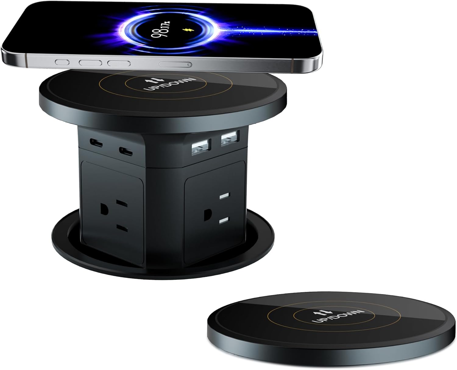 9-in-1 Pop-Up Outlet with Wireless Charging for Any Space
