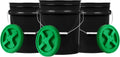 5 Gallon Black Food Grade Bucket with Screw On Airtight Lid - Pack