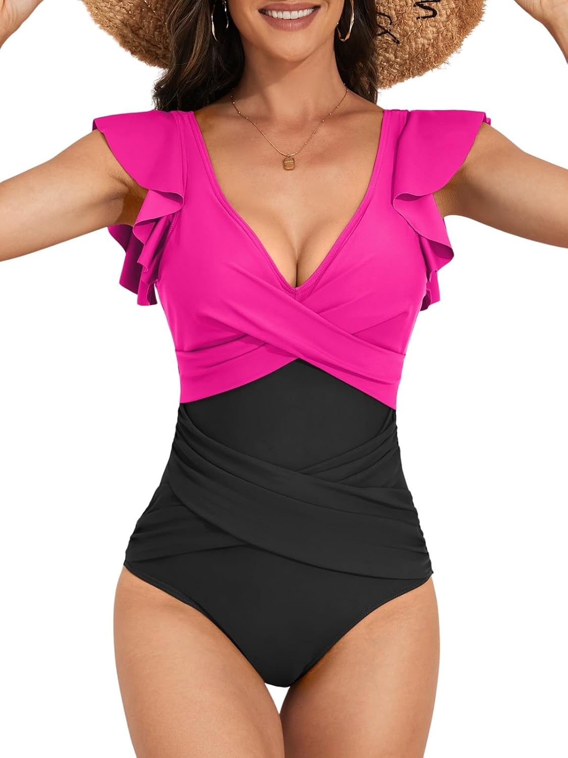 B2prity Women's One Piece Swimsuit with Tummy Control Design