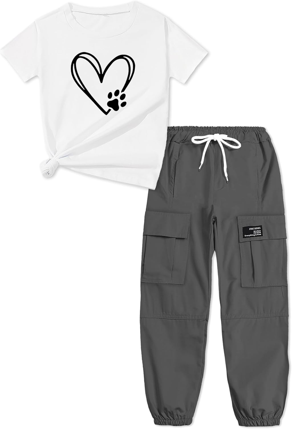 ARTMINE Girls' 2 Piece Outfits for Active Young Girls