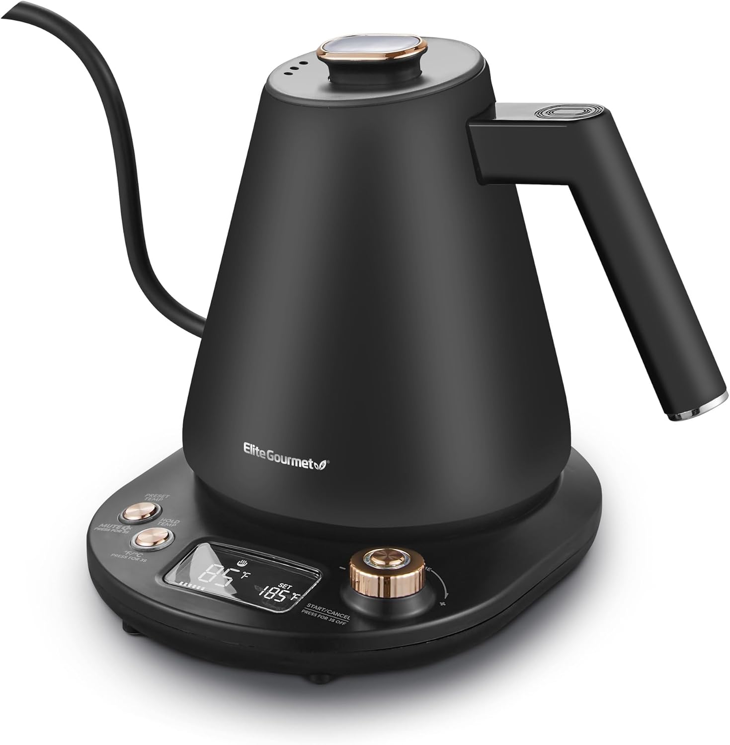 Elite Gourmet 1L Digital Water Kettle with Pre-Programmed Settings