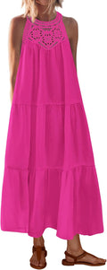 Halter Maxi Dress Women 2025 - Boho Summer Sundress