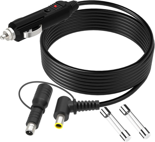 Portable Power Station Car Charger, 12V/24V 15A, 6.6Ft Cord