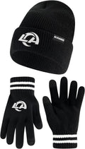 Marled NFL Beanie and Gloves Bundle by Ultra Game for Chilly Weather