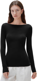 Cloud Cashmere Boat Neck Fitted Long Sleeve Shirt - Soft Second Skin 4