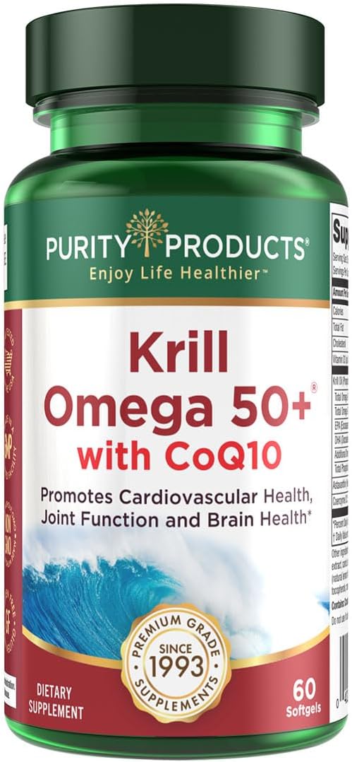 Krill Omega 50 Plus CoQ10 for Joint and Brain Health Support