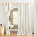 Flax Linen Room Divider Curtains 84 in - Semi-Sheer Privacy Panels