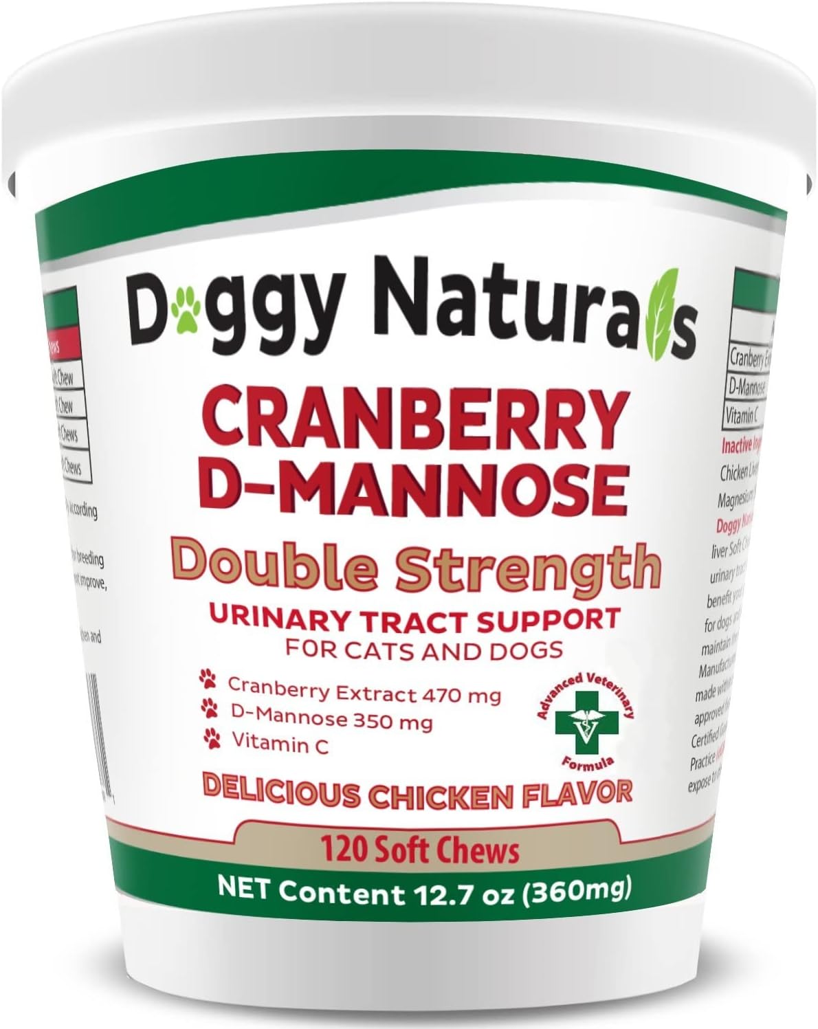 Cranberry D-Mannose for Dogs and Cats UTI Support Chews