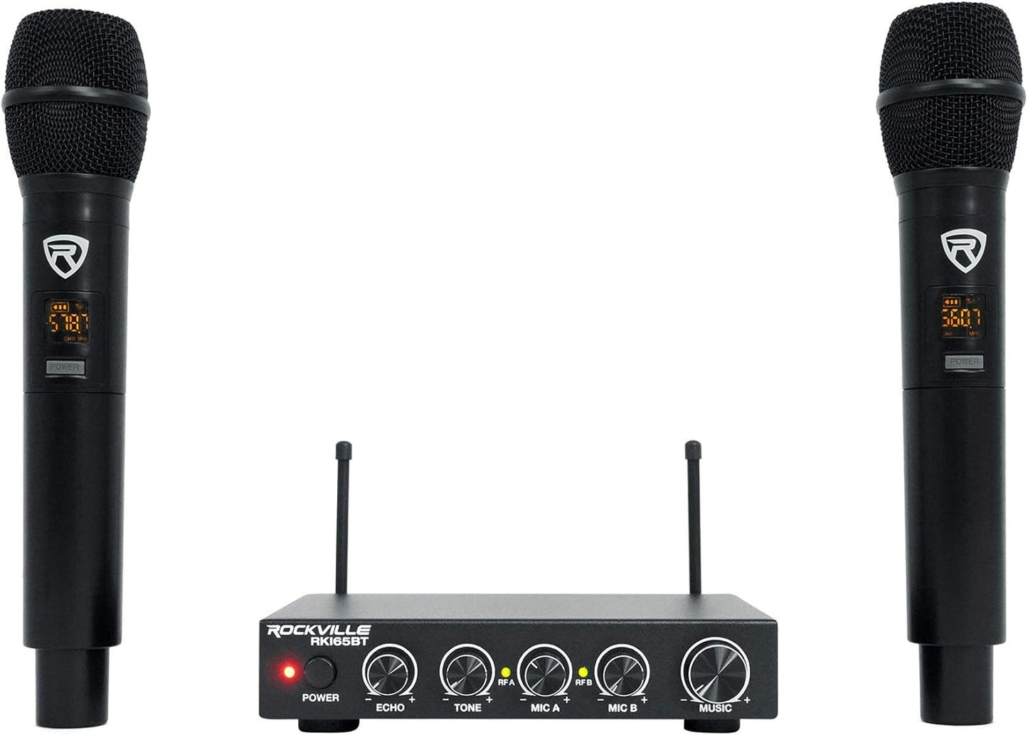 Rockville RKI65BT Wireless Microphones for Karaoke and Parties