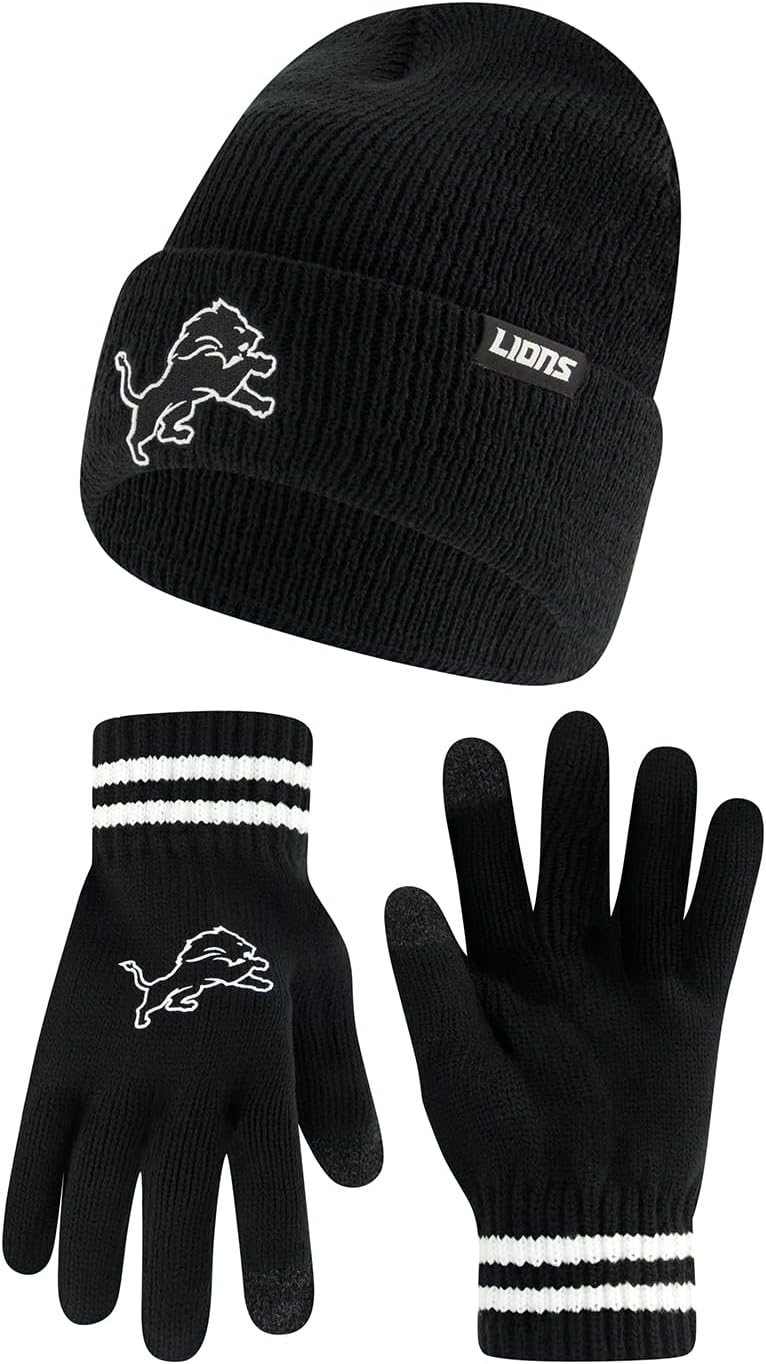 Ultra Game NFL Super Soft Marled Winter Beanie and Gloves Set