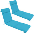Chaise Lounge Cushion 72x21x3 in Set of 2 - Weatherproof Teal