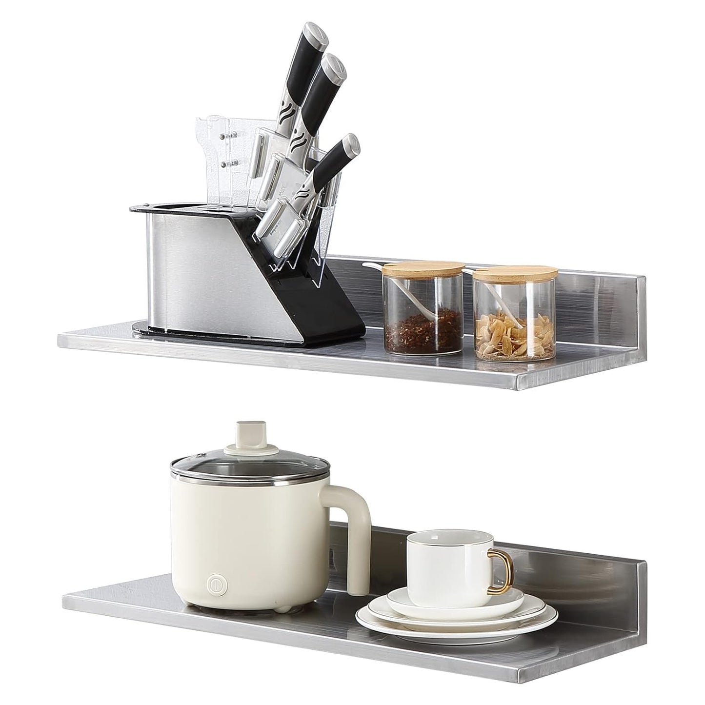 VEVOR 8.6in x 24in Stainless Steel Wall Mounted Shelves