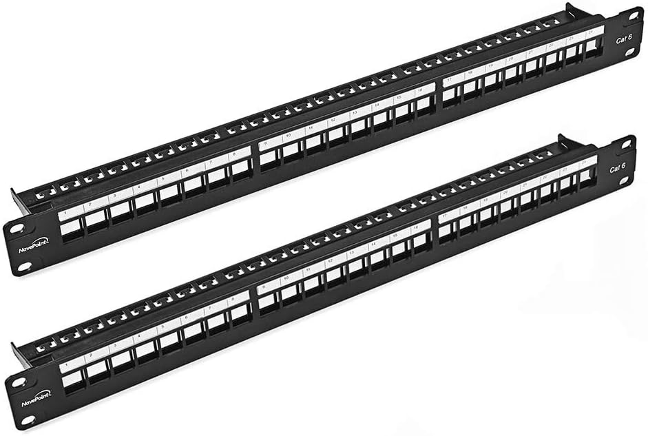 NavePoint 24-Port CAT6 UTP Patch Panel 1U for Efficient Networking