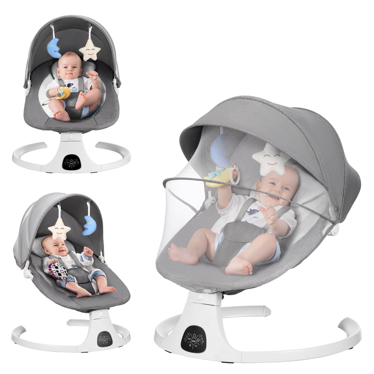 Portable Baby Swing with Bluetooth Speaker - LEQIUSO