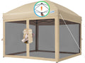 Quictent 10x10 Pop up Canopy Tent with Netting - One Person Setup