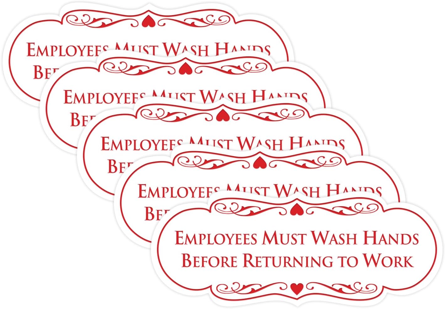 Employees Must Wash Hands Before Returning to Work Sign - 5 Pack