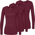 Adar Underscrubs for Women 3 Pack - Long Sleeve Comfort Tee in