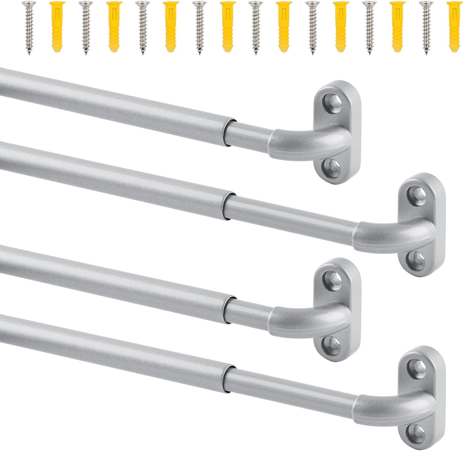 TYRON 4 Pack Screwed Sash Curtain Rods for French Doors