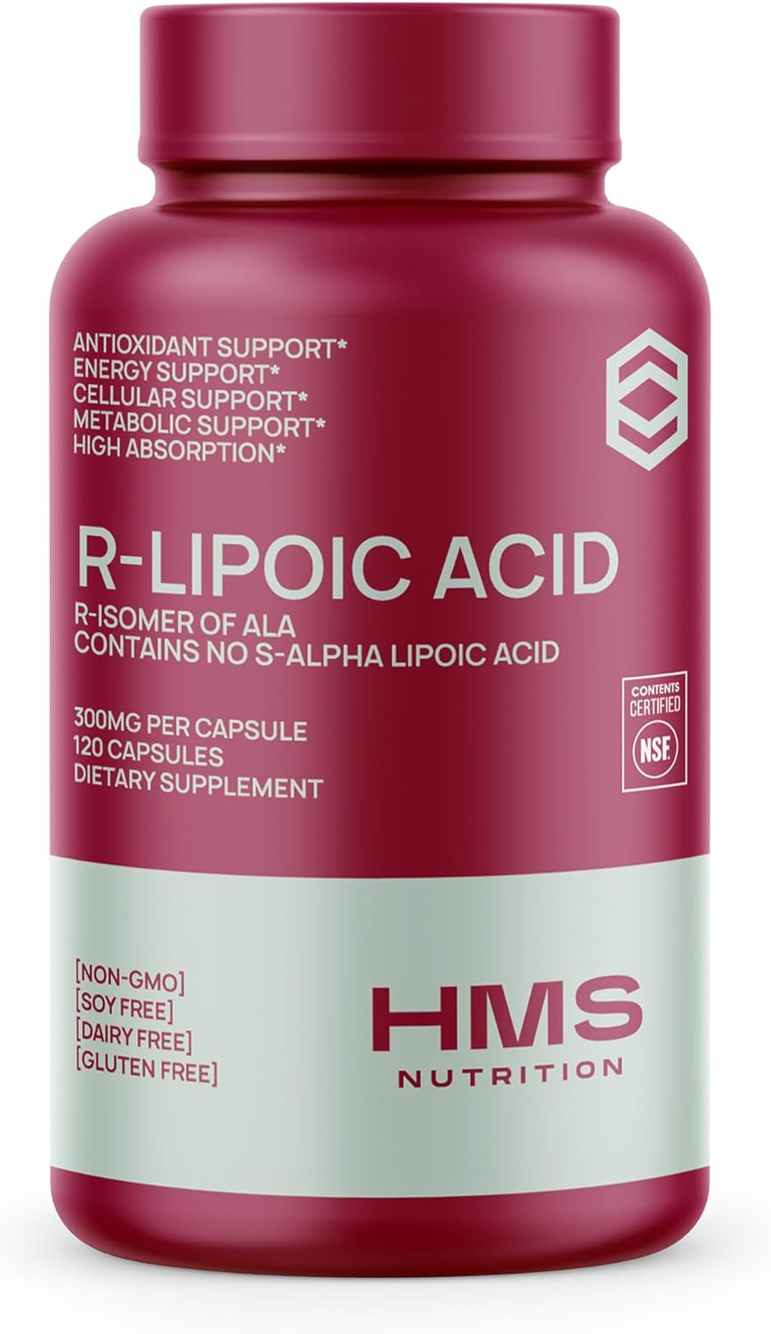 R-Lipoic Acid 300mg Supplement for Energy and Nerve Support