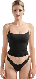 Women Sexy Square Neck Tank Top - Y2K Backless Cami