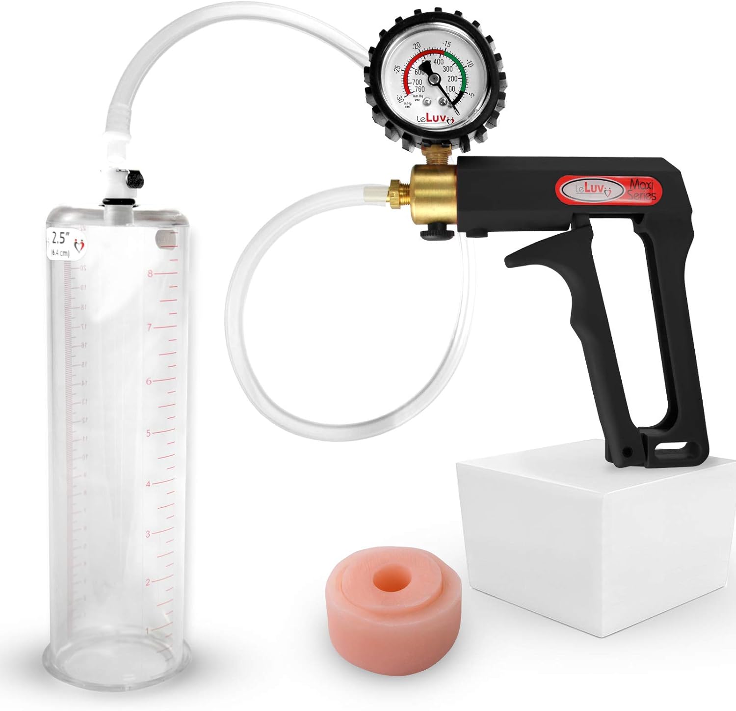 LeLuv Penis Pump Maxi Black Handle with Silicone Donut Seal