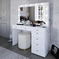 Boahaus Serena Vanity Desk: Hollywood Mirror Lights & USB Charging