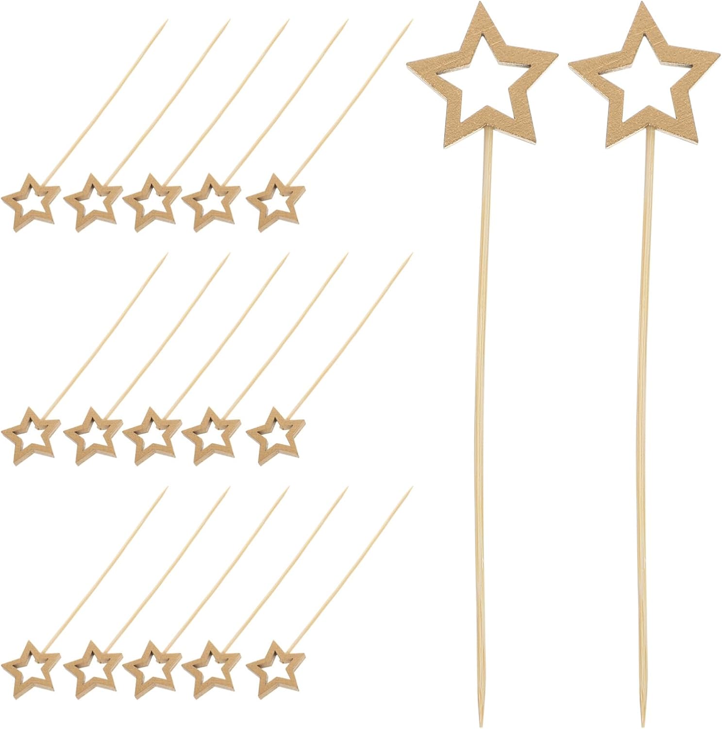 50 Pcs Christmas Star Toothpicks - Festive Party Decor
