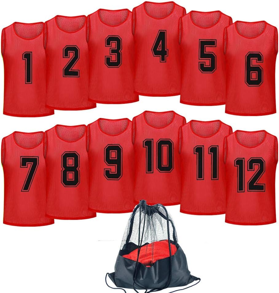 Basketball Jersey Pinnies for Adults and Kids Soccer Training
