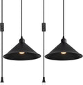 11.8in Plug in Pendant Light 2 Pack - Adjustable Vintage Hanging Lamps