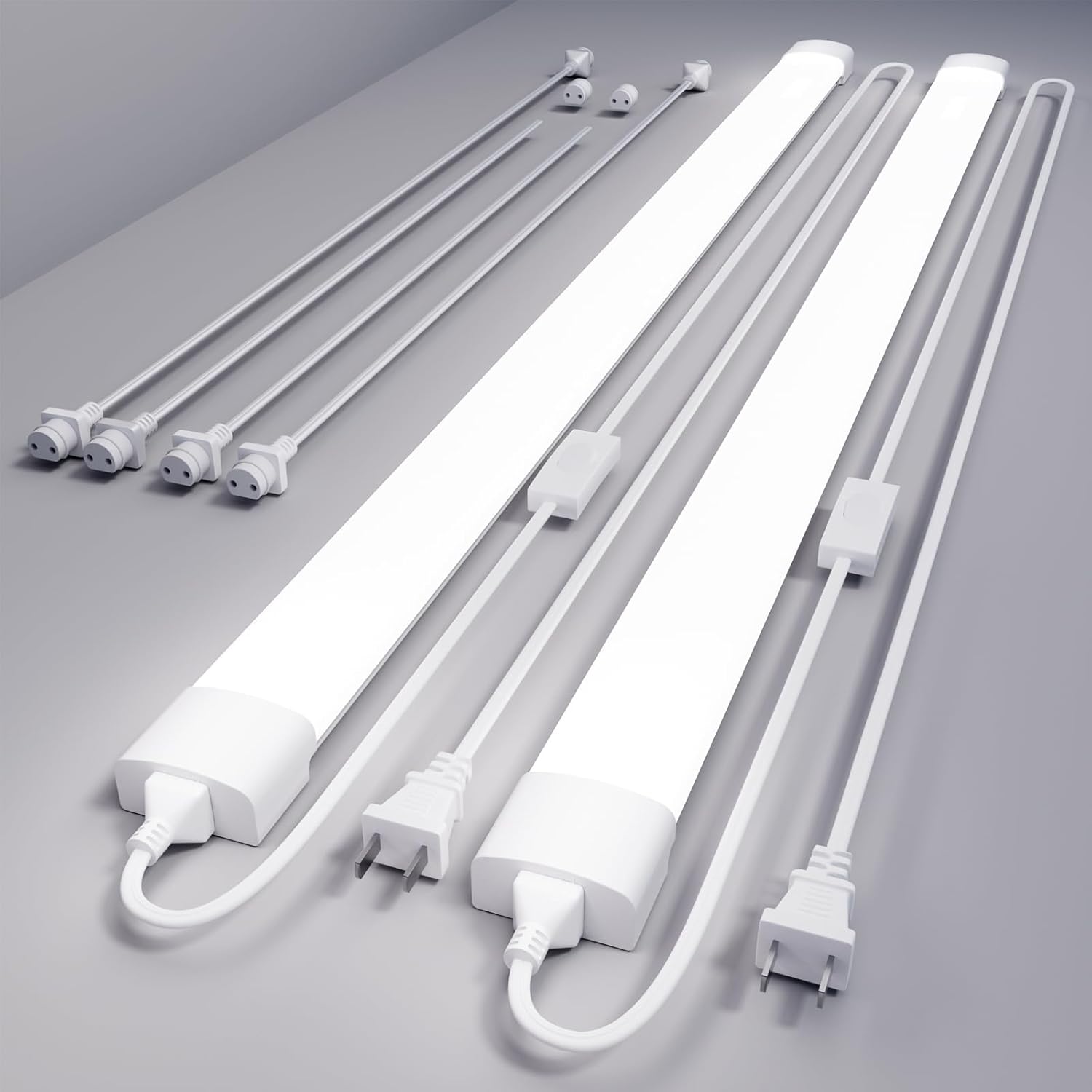 4FT Plug in Shop Light 2PCS - Ultra-Bright LED Tube Lights
