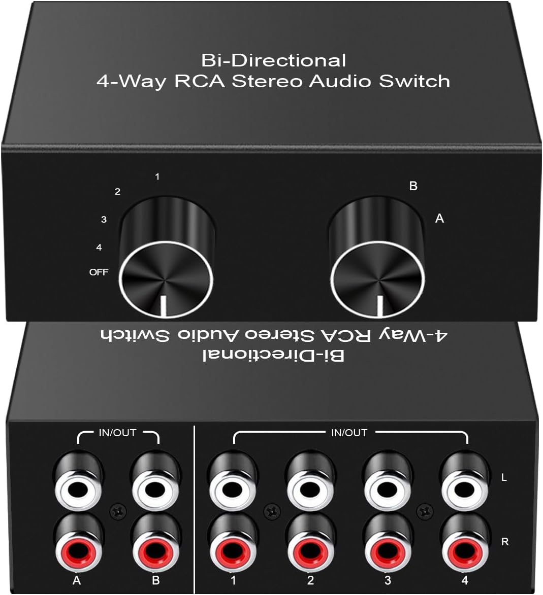 Y.D.F 4-Way Bi-Directional RCA Switch for HiFi AV Sound
