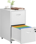 2 Drawer File Cabinet with Lock White Rolling File Cabinet - Mobile