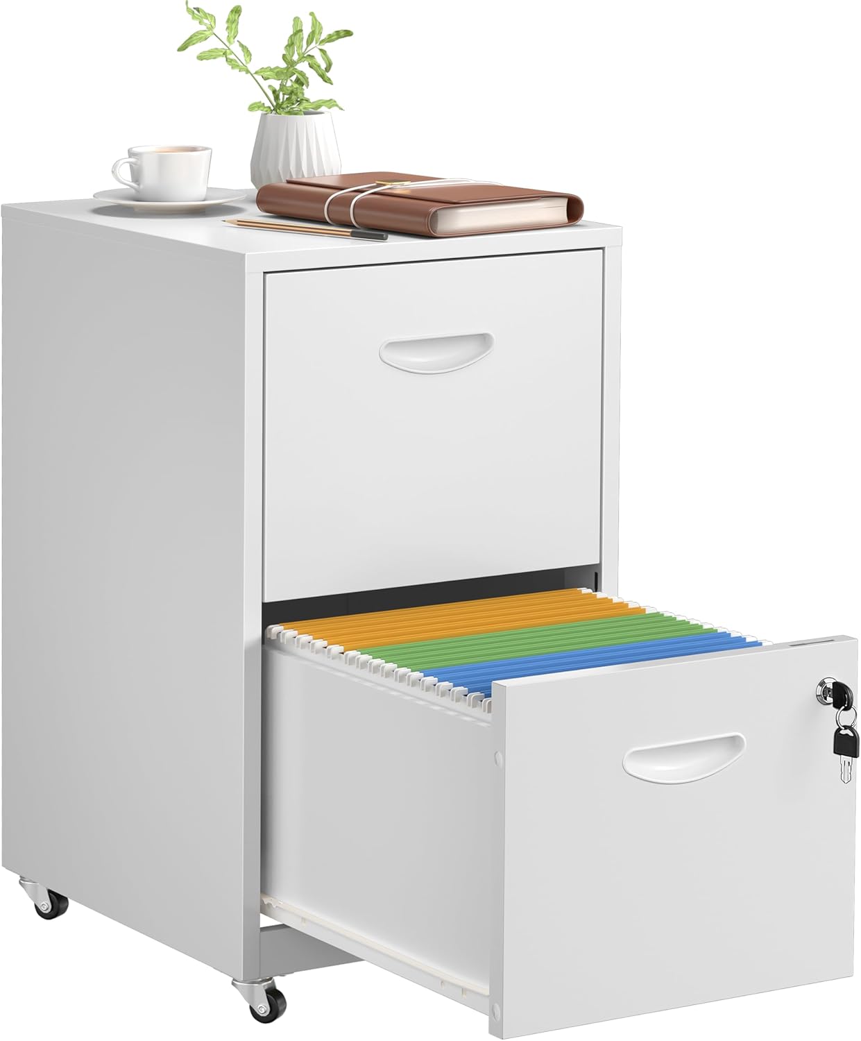 2 Drawer File Cabinet with Lock for Home Office Organization