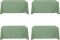 Sage Green Tablecloths for 6 ft Rectangle Tables 90 x 132 in - 4 Pack