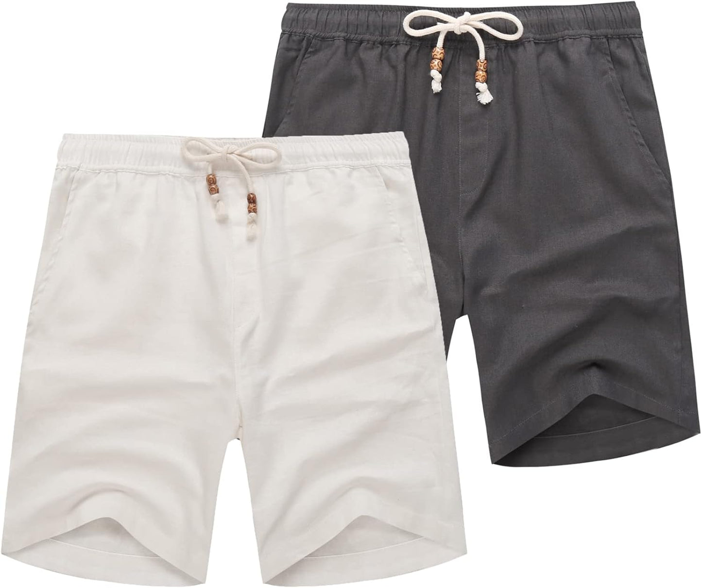 COOFANDY Men's Linen Shorts for Casual Summer Beach Wear